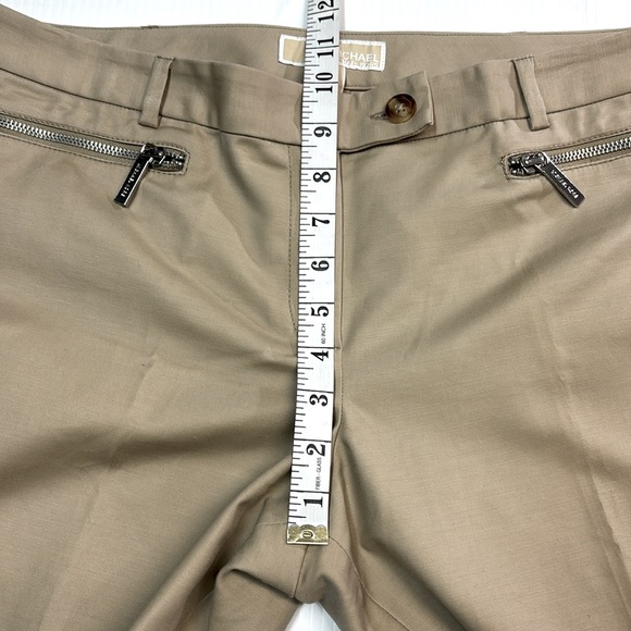 Michael Kors Women Beige Flat Front Ankle Pant. Sz 12 - Picture 8 of 9